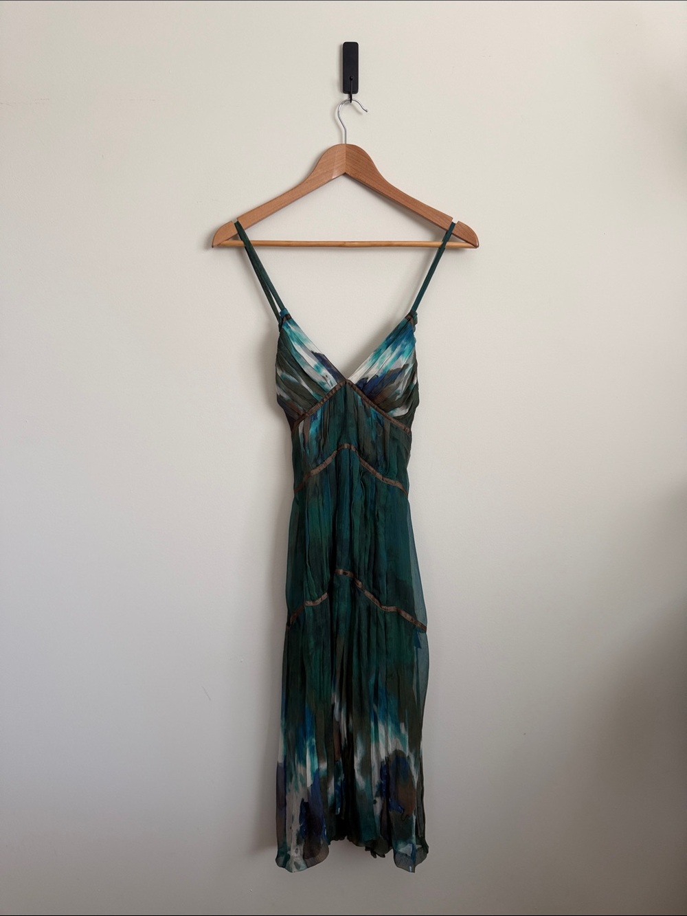 BOSS by Hugo Boss Silk Teal Deep-V Dress